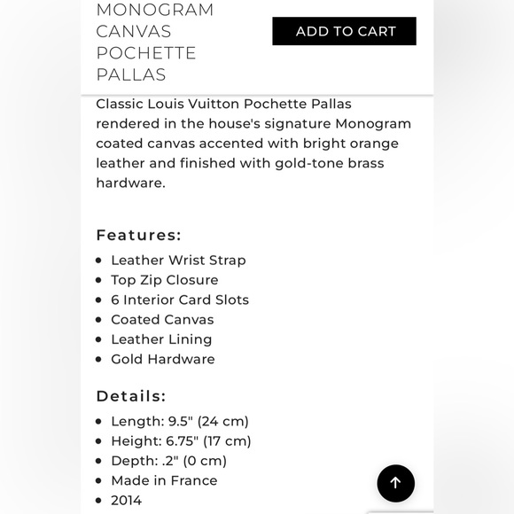 LV monogram canvas pochette wristlet. AUTHENTIC - Picture 8 of 8